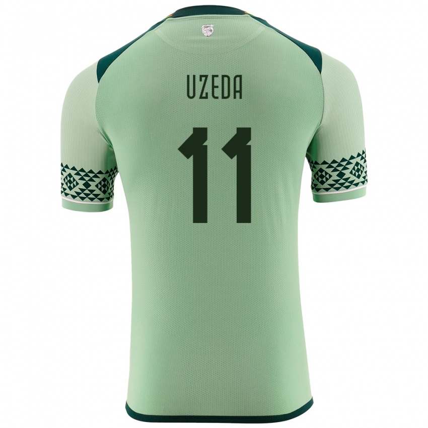 Kinder Bolivien Javier Uzeda #11 Hellgrün Heimtrikot Trikot 24-26 T-Shirt Österreich