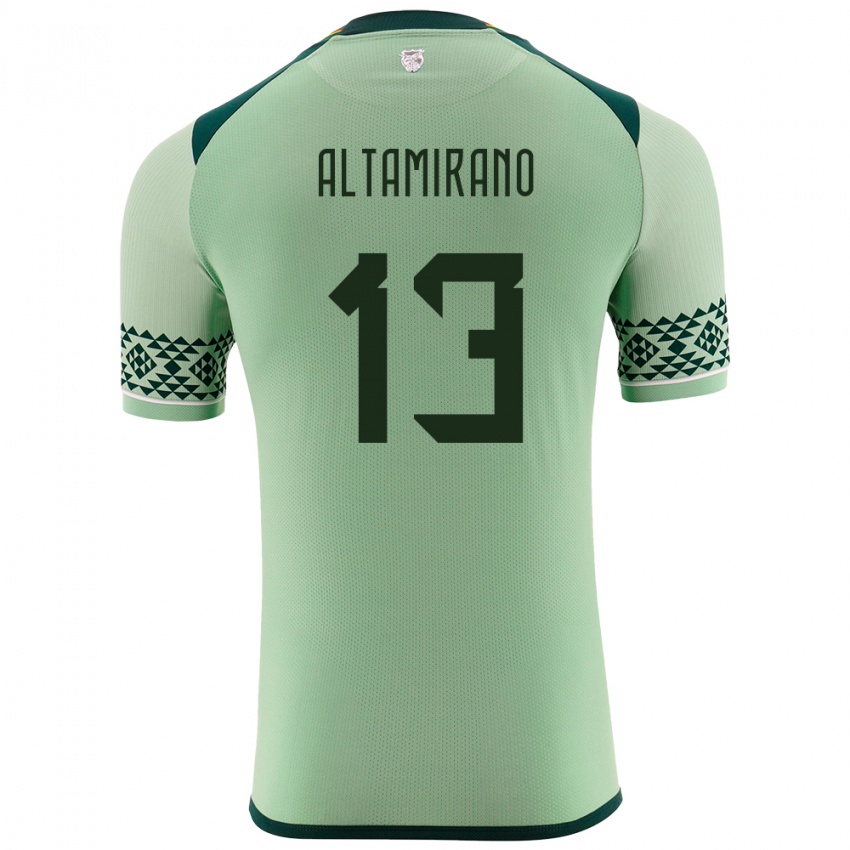 Kinder Bolivien Sebastian Altamirano #13 Hellgrün Heimtrikot Trikot 24-26 T-Shirt Österreich