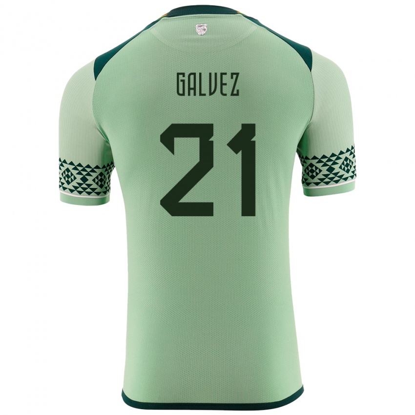 Kinder Bolivien Vladimir Galvez #21 Hellgrün Heimtrikot Trikot 24-26 T-Shirt Österreich