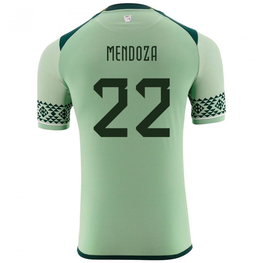 Kinder Bolivien Gonzalo Mendoza #22 Hellgrün Heimtrikot Trikot 24-26 T-Shirt Österreich