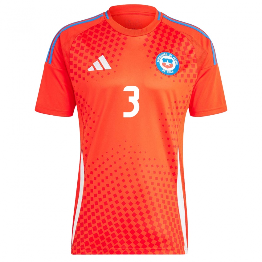 Kinder Chile Yahir Salazar #3 Rot Heimtrikot Trikot 24-26 T-Shirt Österreich