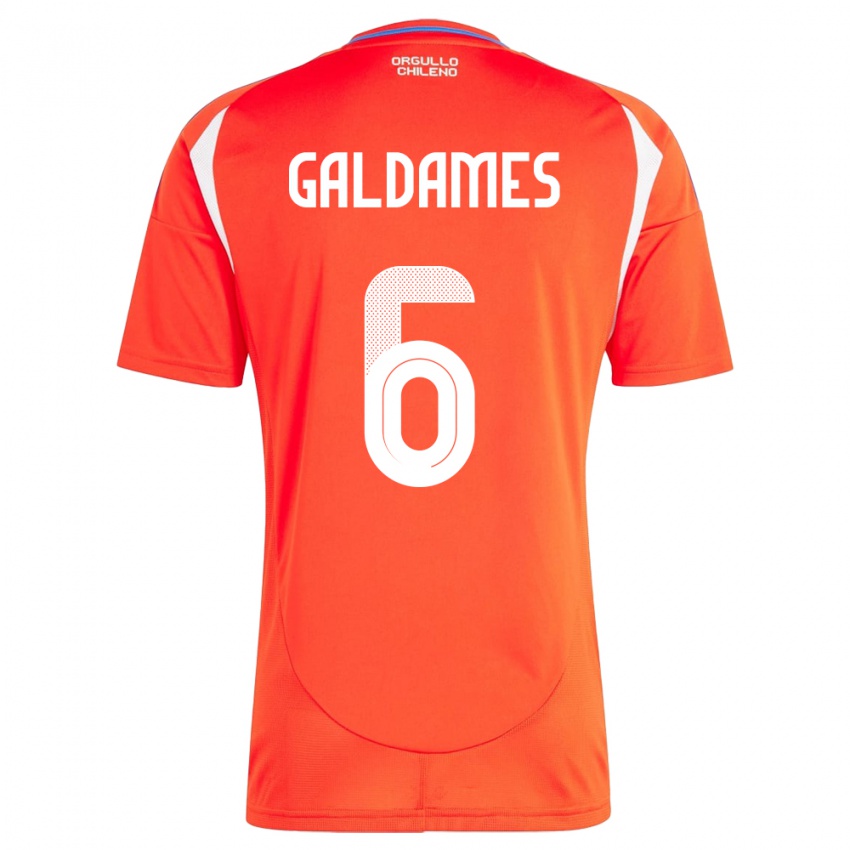 Kinder Chile Thomas Galdames #6 Rot Heimtrikot Trikot 24-26 T-Shirt Österreich