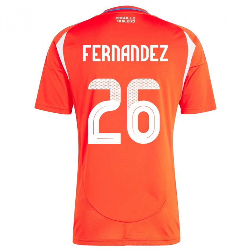 Kinder Chile Nicolás Fernández #26 Rot Heimtrikot Trikot 24-26 T-Shirt Österreich