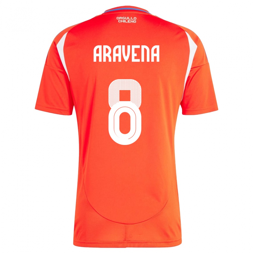 Kinder Chile Alexander Aravena #8 Rot Heimtrikot Trikot 24-26 T-Shirt Österreich