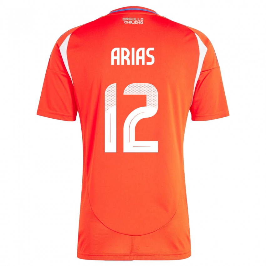 Kinder Chile Gabriel Arias #12 Rot Heimtrikot Trikot 24-26 T-Shirt Österreich