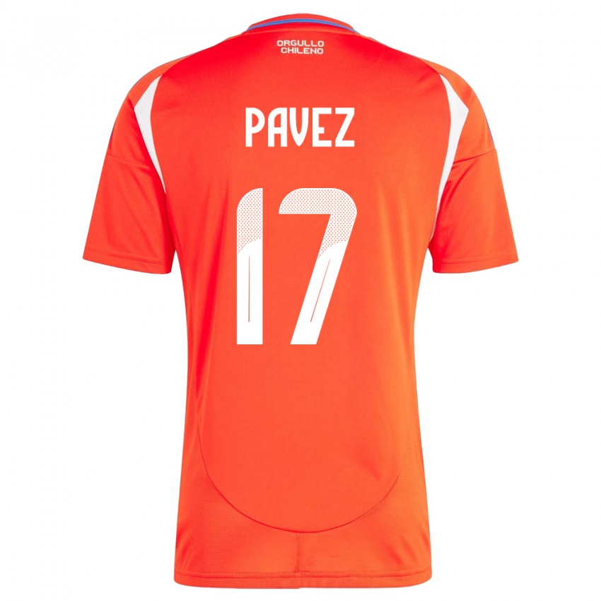 Kinder Chile Esteban Pavez #17 Rot Heimtrikot Trikot 24-26 T-Shirt Österreich