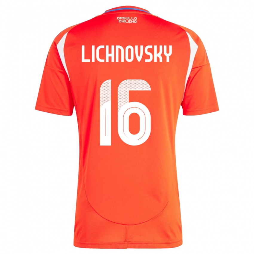 Kinder Chile Igor Lichnovsky #16 Rot Heimtrikot Trikot 24-26 T-Shirt Österreich