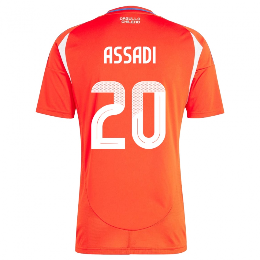 Kinder Chile Lucas Assadi #20 Rot Heimtrikot Trikot 24-26 T-Shirt Österreich