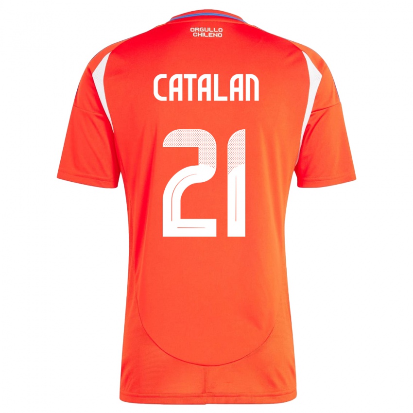 Kinder Chile Matías Catalán #21 Rot Heimtrikot Trikot 24-26 T-Shirt Österreich