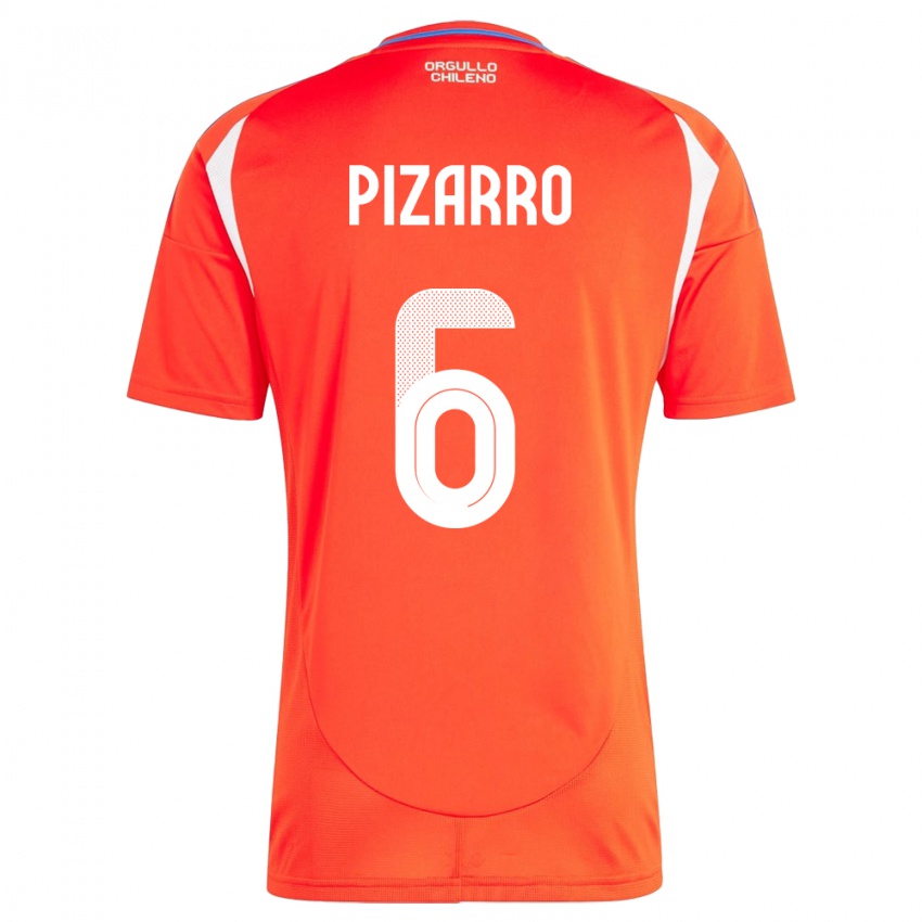 Kinder Chile Vicente Pizarro #6 Rot Heimtrikot Trikot 24-26 T-Shirt Österreich