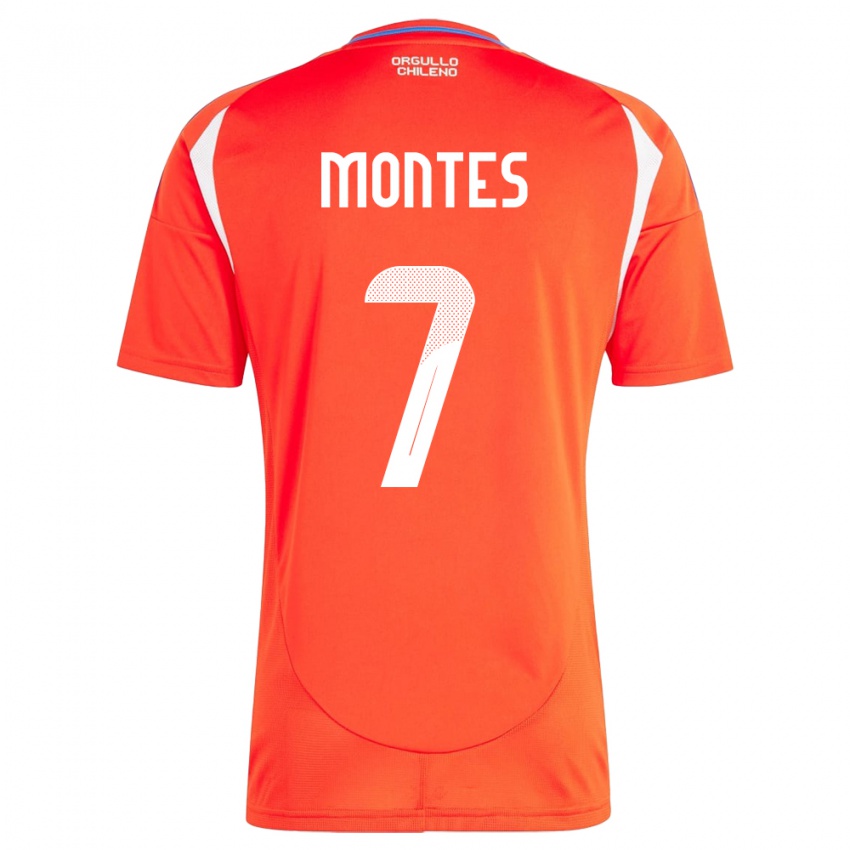 Kinder Chile Clemente Montes #7 Rot Heimtrikot Trikot 24-26 T-Shirt Österreich