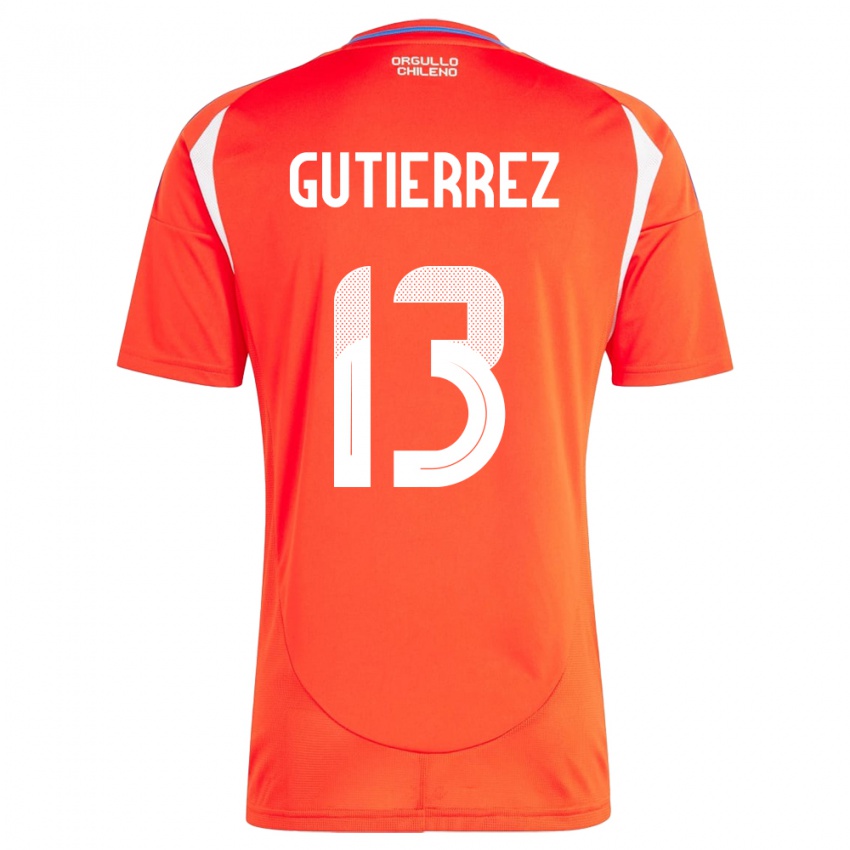 Kinder Chile Daniel Gutiérrez #13 Rot Heimtrikot Trikot 24-26 T-Shirt Österreich