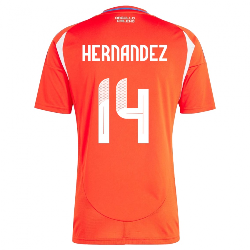 Kinder Chile Leandro Hernández #14 Rot Heimtrikot Trikot 24-26 T-Shirt Österreich