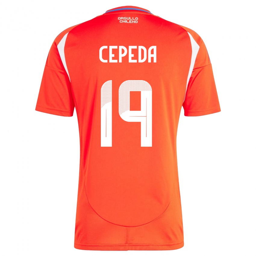 Kinder Chile Lucas Cepeda #19 Rot Heimtrikot Trikot 24-26 T-Shirt Österreich