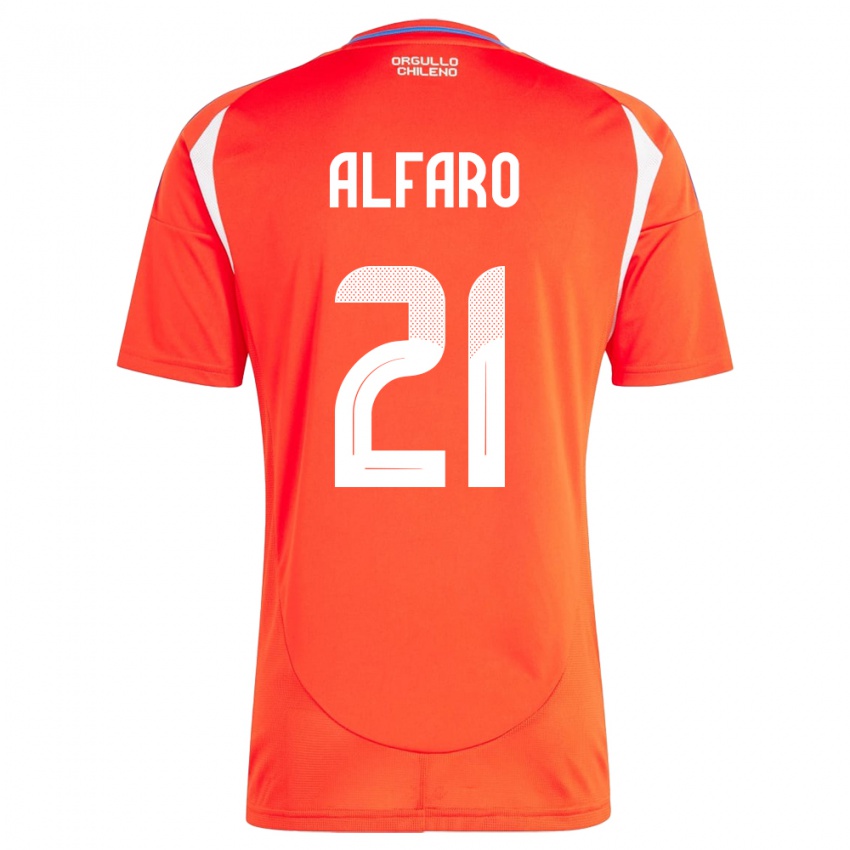 Kinder Chile Julián Alfaro #21 Rot Heimtrikot Trikot 24-26 T-Shirt Österreich