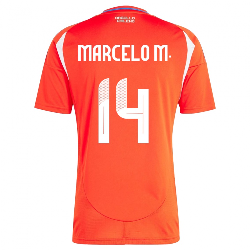 Kinder Chile Marcelo Morales #14 Rot Heimtrikot Trikot 24-26 T-Shirt Österreich