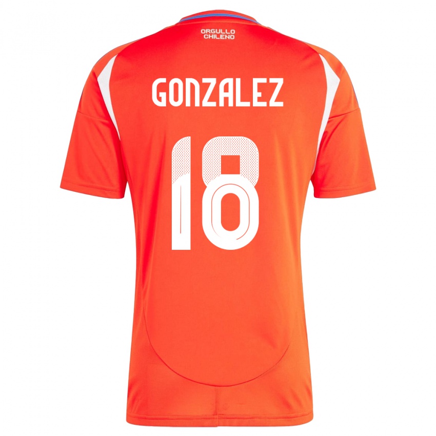 Kinder Chile Bryan González #18 Rot Heimtrikot Trikot 24-26 T-Shirt Österreich