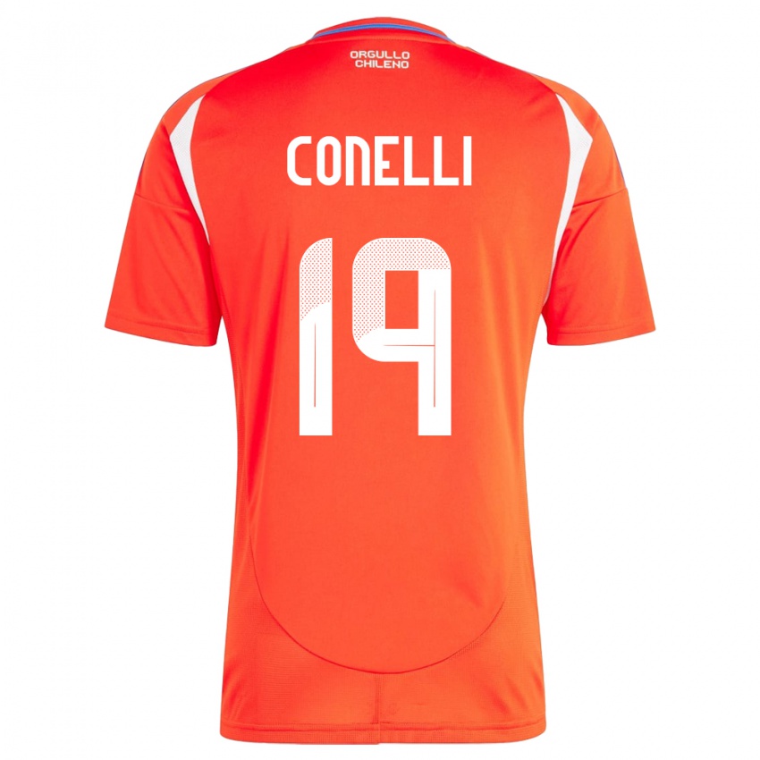 Kinder Chile Vicente Conelli #19 Rot Heimtrikot Trikot 24-26 T-Shirt Österreich