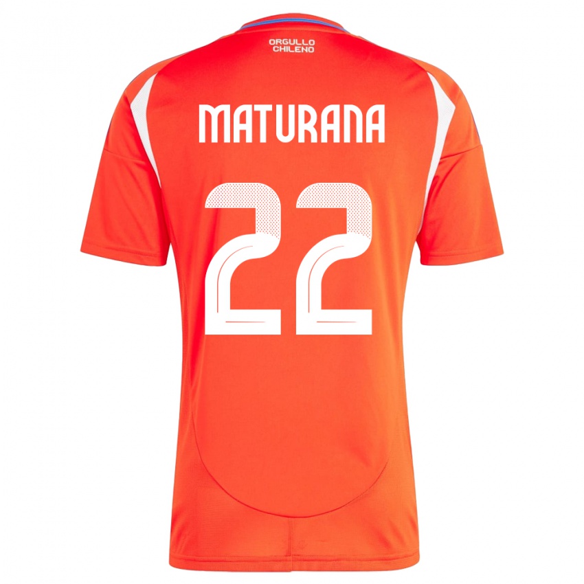 Kinder Chile Martín Maturana #22 Rot Heimtrikot Trikot 24-26 T-Shirt Österreich