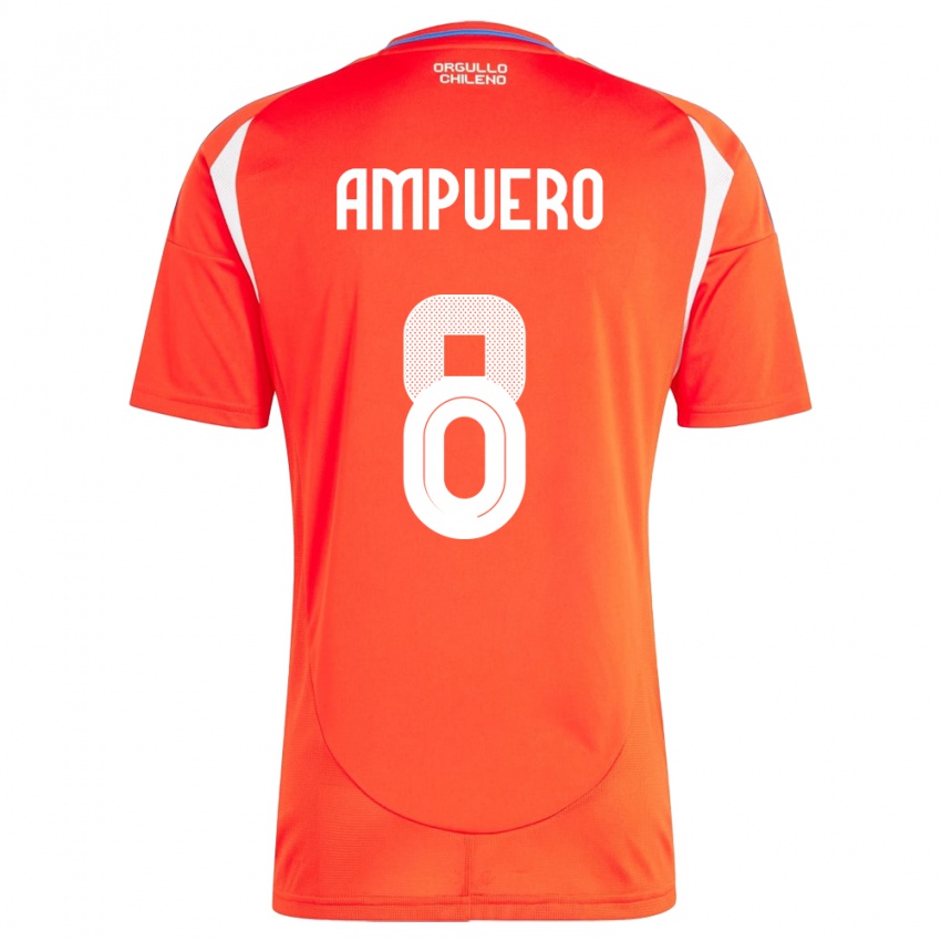 Kinder Chile Benjamín Ampuero #8 Rot Heimtrikot Trikot 24-26 T-Shirt Österreich