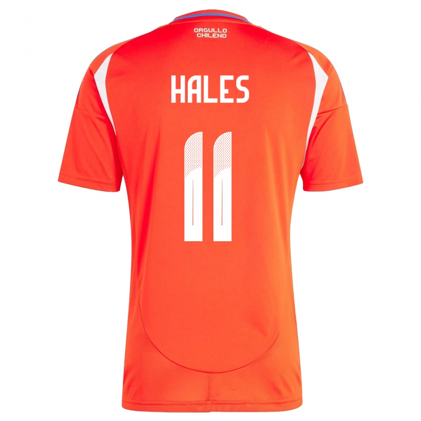 Kinder Chile Alejandro Hales #11 Rot Heimtrikot Trikot 24-26 T-Shirt Österreich