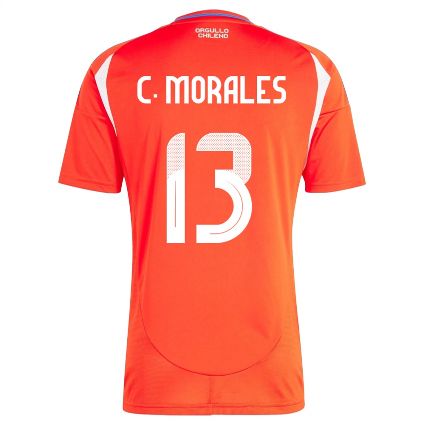 Kinder Chile Cristián Morales #13 Rot Heimtrikot Trikot 24-26 T-Shirt Österreich