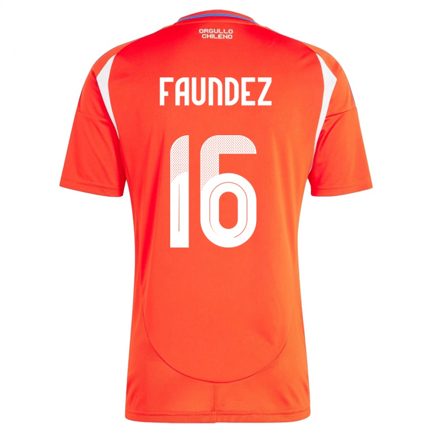 Kinder Chile Felipe Faúndez #16 Rot Heimtrikot Trikot 24-26 T-Shirt Österreich