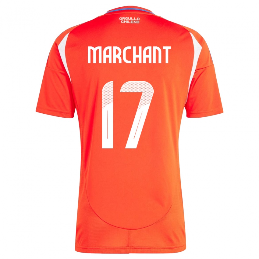 Kinder Chile Francisco Marchant #17 Rot Heimtrikot Trikot 24-26 T-Shirt Österreich