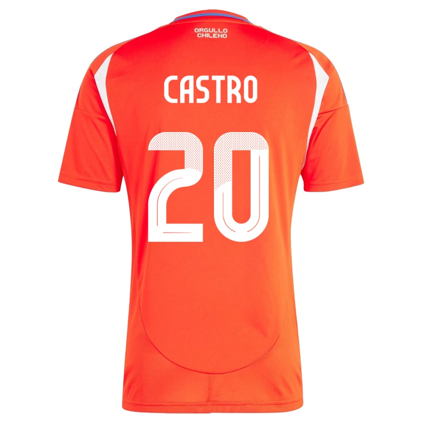 Kinder Chile Benjamín Castro #20 Rot Heimtrikot Trikot 24-26 T-Shirt Österreich