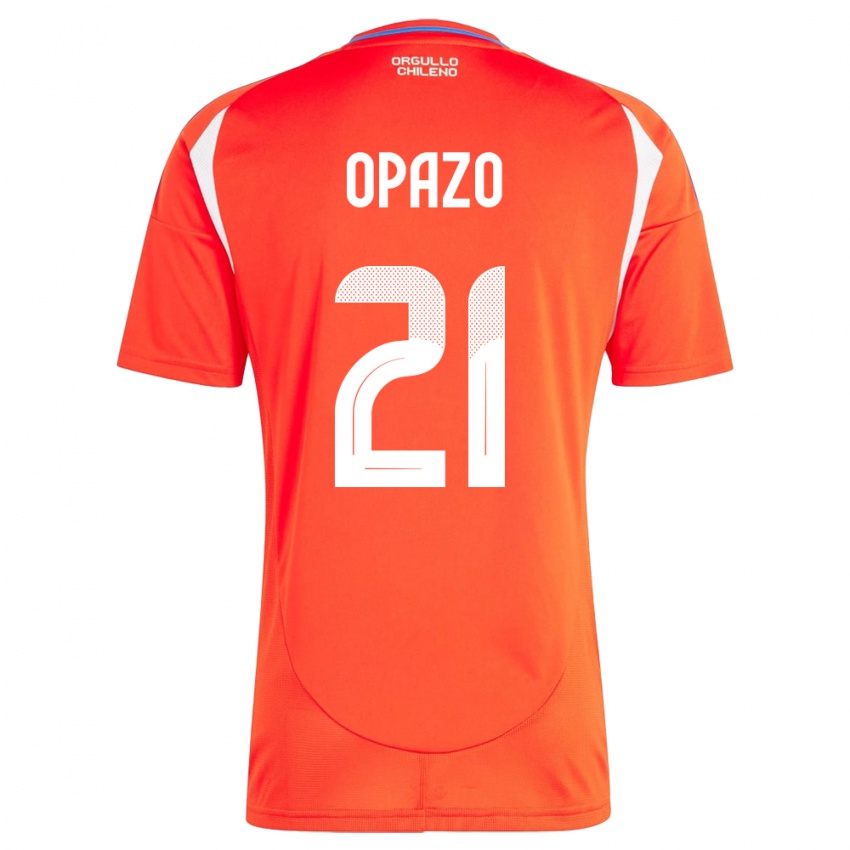 Kinder Chile Diego Opazo #21 Rot Heimtrikot Trikot 24-26 T-Shirt Österreich