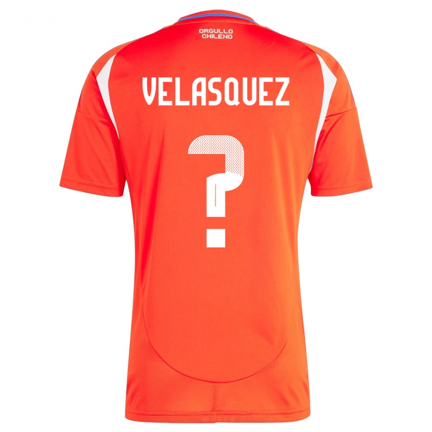 Kinder Chile Milovan Velásquez #0 Rot Heimtrikot Trikot 24-26 T-Shirt Österreich