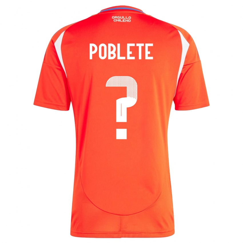 Kinder Chile José Poblete #0 Rot Heimtrikot Trikot 24-26 T-Shirt Österreich