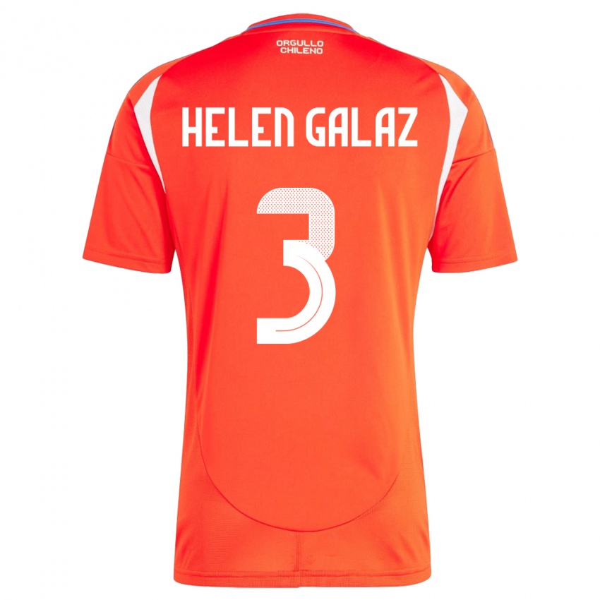 Kinder Chile Su Helen Galaz #3 Rot Heimtrikot Trikot 24-26 T-Shirt Österreich