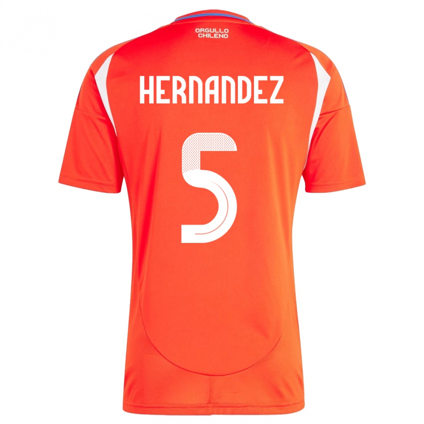 Kinder Chile Monserrat Hernández #5 Rot Heimtrikot Trikot 24-26 T-Shirt Österreich