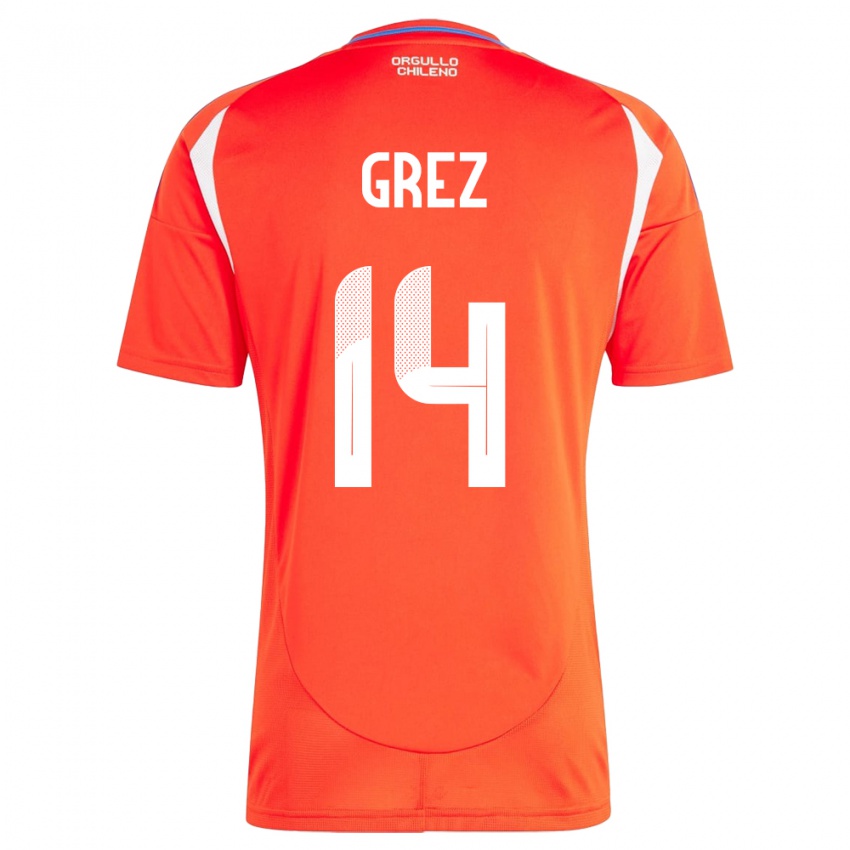 Kinder Chile Javiera Grez #14 Rot Heimtrikot Trikot 24-26 T-Shirt Österreich