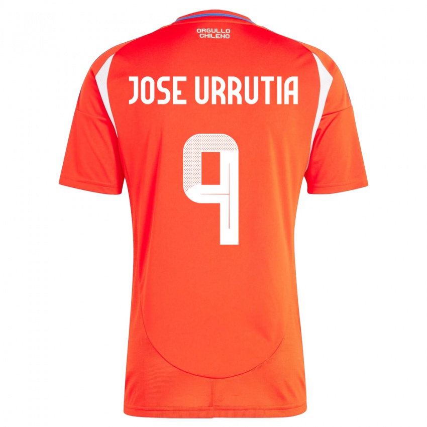 Kinder Chile María José Urrutia #9 Rot Heimtrikot Trikot 24-26 T-Shirt Österreich