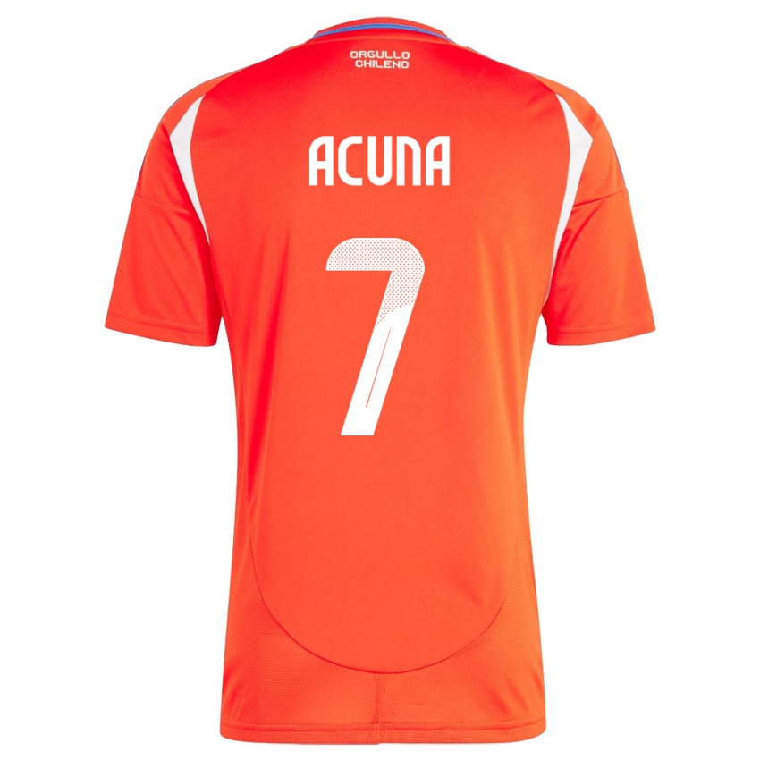 Kinder Chile Yenny Acuña #7 Rot Heimtrikot Trikot 24-26 T-Shirt Österreich