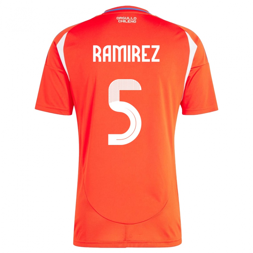 Kinder Chile Fernanda Ramírez #5 Rot Heimtrikot Trikot 24-26 T-Shirt Österreich