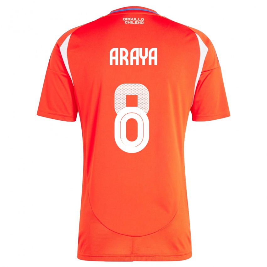 Kinder Chile Karen Araya #8 Rot Heimtrikot Trikot 24-26 T-Shirt Österreich