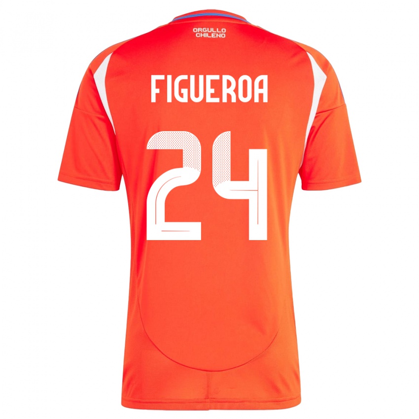 Kinder Chile Ámbar Figueroa #24 Rot Heimtrikot Trikot 24-26 T-Shirt Österreich