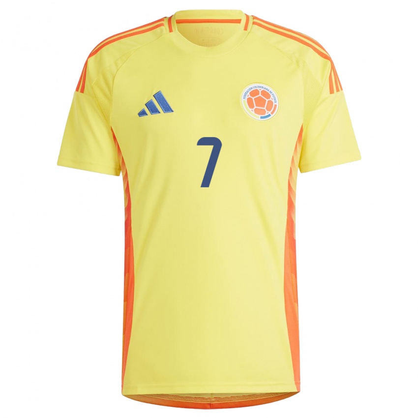 Kinder Kolumbien María Camila Reyes #7 Gelb Heimtrikot Trikot 24-26 T-Shirt Österreich