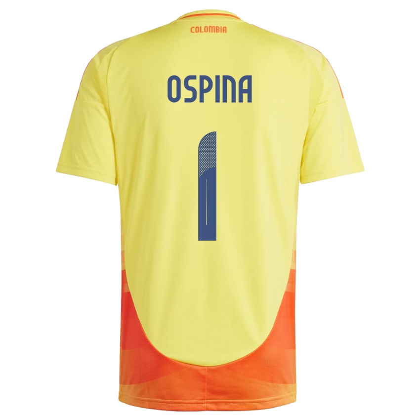 Kinder Kolumbien David Ospina #1 Gelb Heimtrikot Trikot 24-26 T-Shirt Österreich