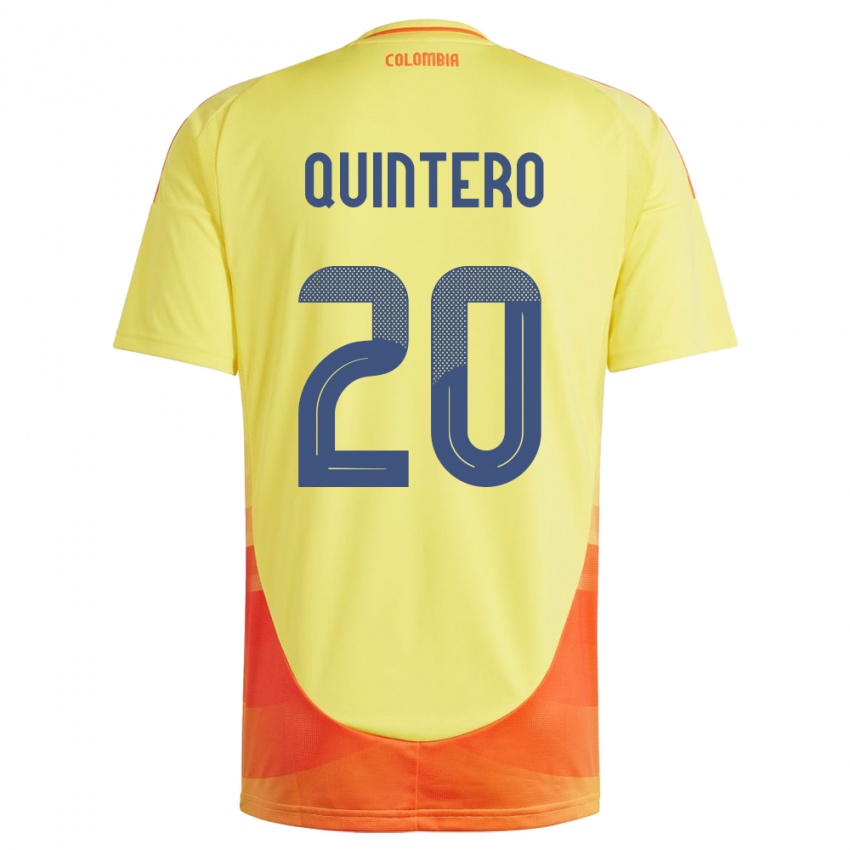 Kinder Kolumbien Juan Fernando Quintero #20 Gelb Heimtrikot Trikot 24-26 T-Shirt Österreich