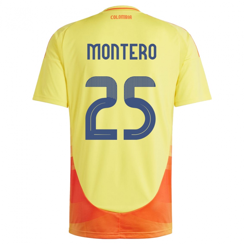 Kinder Kolumbien Álvaro Montero #25 Gelb Heimtrikot Trikot 24-26 T-Shirt Österreich