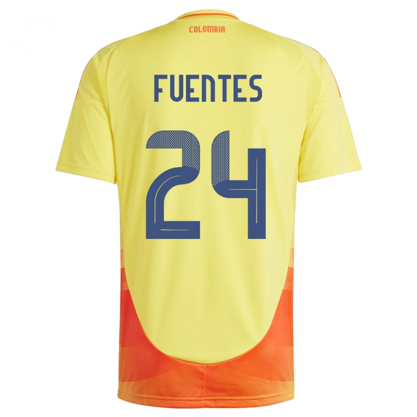 Kinder Kolumbien Gabriel Fuentes #24 Gelb Heimtrikot Trikot 24-26 T-Shirt Österreich