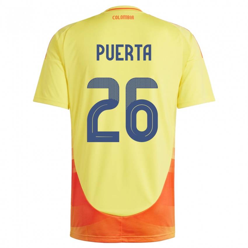 Kinder Kolumbien Gustavo Puerta #26 Gelb Heimtrikot Trikot 24-26 T-Shirt Österreich