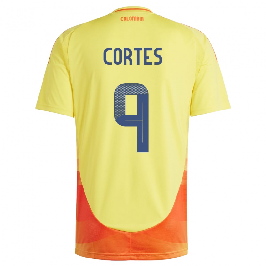 Kinder Kolumbien Carlos Cortés #9 Gelb Heimtrikot Trikot 24-26 T-Shirt Österreich