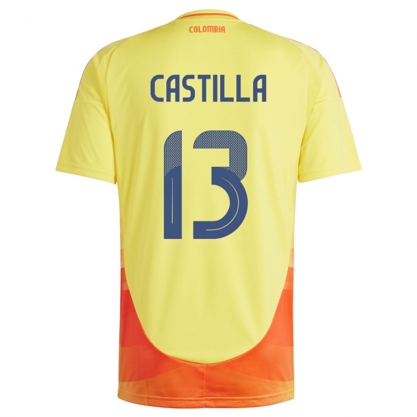 Kinder Kolumbien Juan Castilla #13 Gelb Heimtrikot Trikot 24-26 T-Shirt Österreich