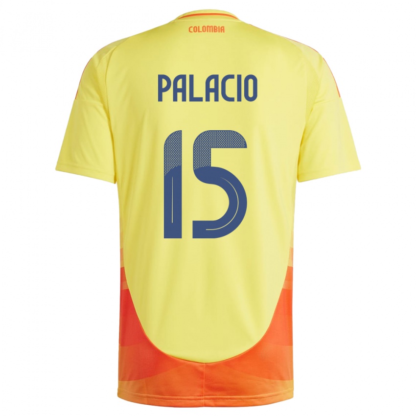 Kinder Kolumbien Nelson Palacio #15 Gelb Heimtrikot Trikot 24-26 T-Shirt Österreich