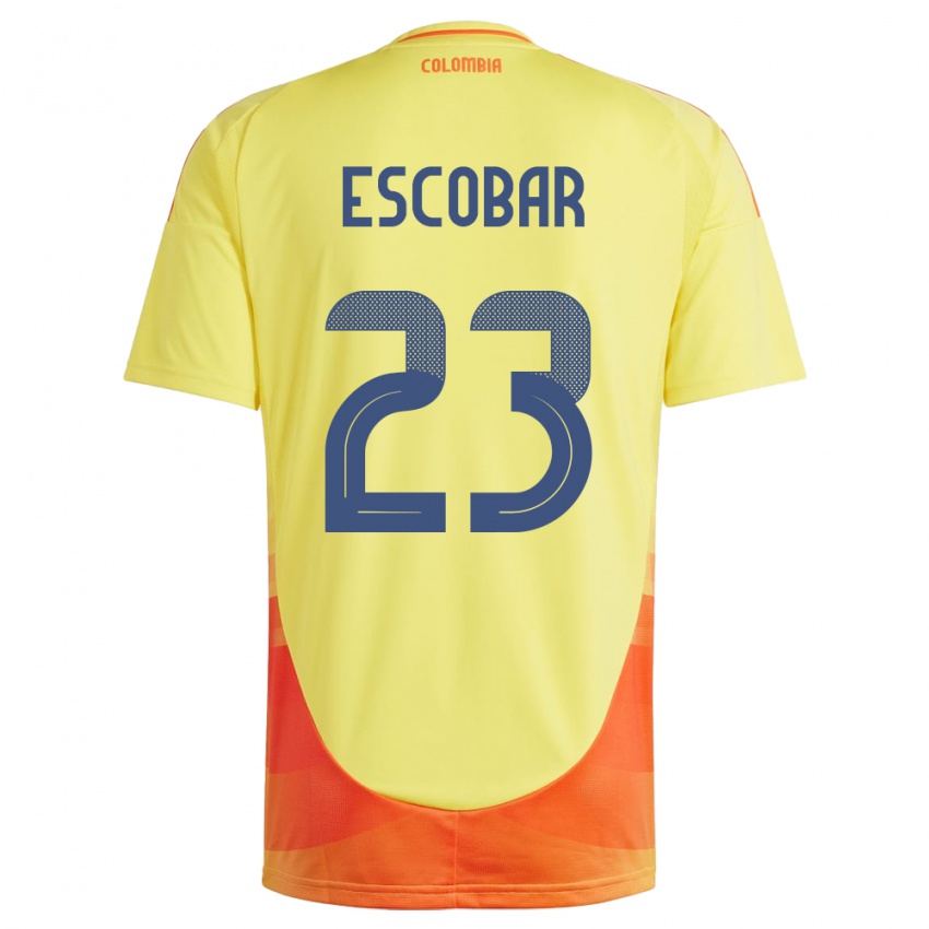 Kinder Kolumbien Josen Escobar #23 Gelb Heimtrikot Trikot 24-26 T-Shirt Österreich